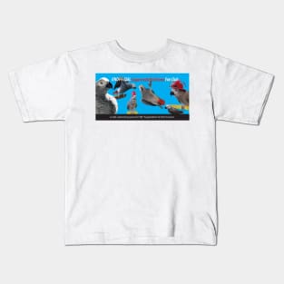 African Grey Parrot banner Kids T-Shirt